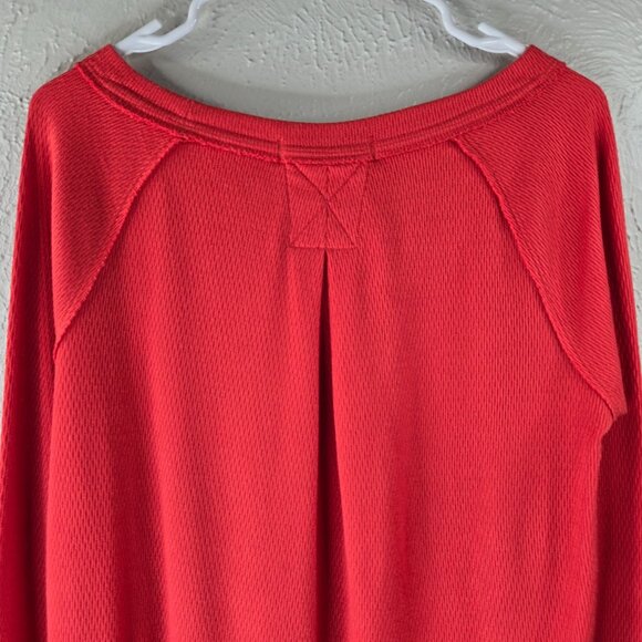 We The Free Thermal Shirt Size XS Orange Oversized Relaxed Fit Pull OVer Top - Picture 8 of 12